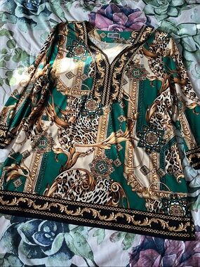 JM Collection Top Tunic Blouse Size XL